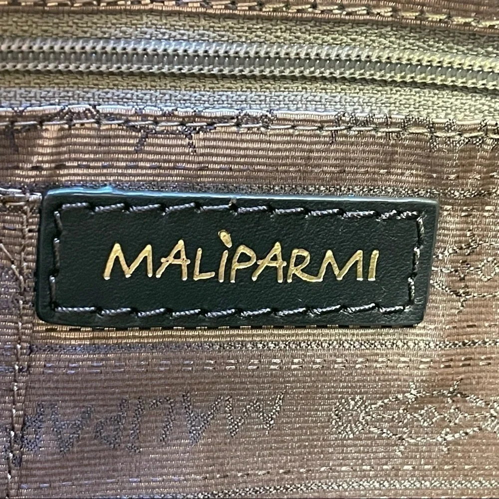 Malìparmi Italy Jeweled Leather Wristlet Clutch Black Embellished Designer Bag